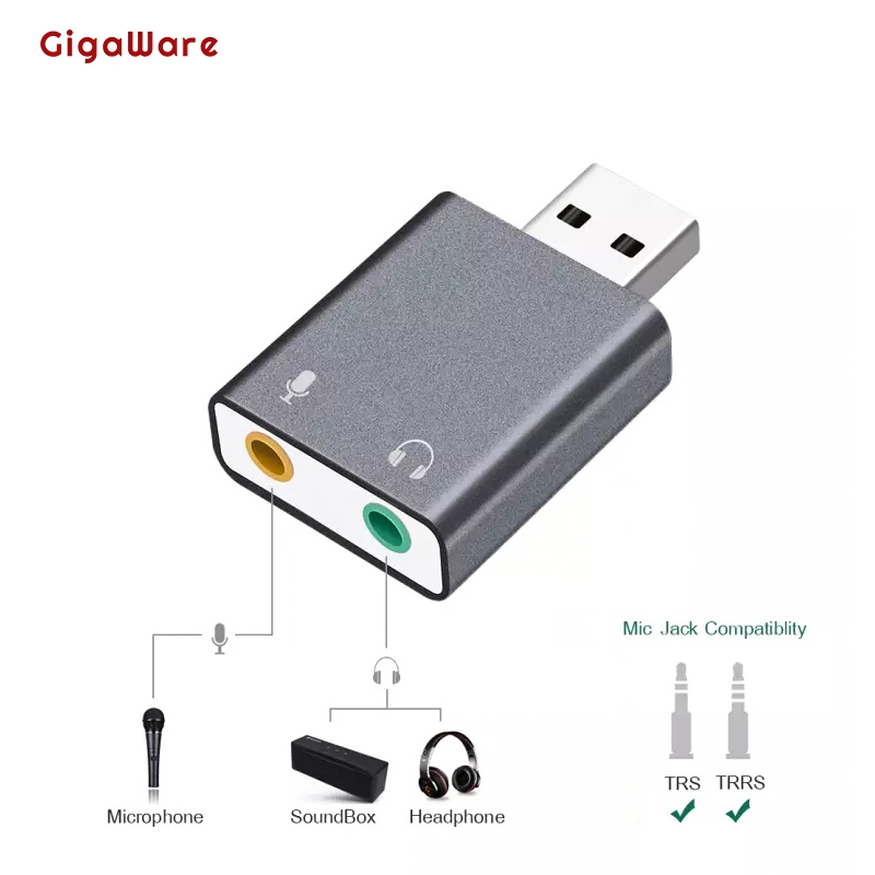 External USB Sound Card 7.1 Microphone-in Audio-out USB Splitter Soundcard 1