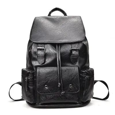PU Leather Vintage Laptop Backpack College And School Bags For Men And Women 1
