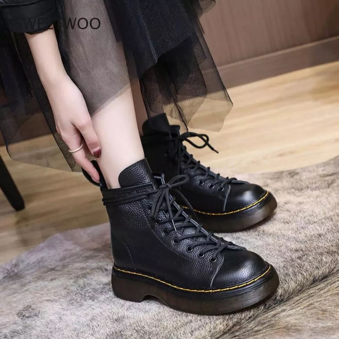 Luxury Designer New Fashion Rock Shoes Women Round Toe Boots-Women Lace Up - Fashion | Women's Footwear | 1