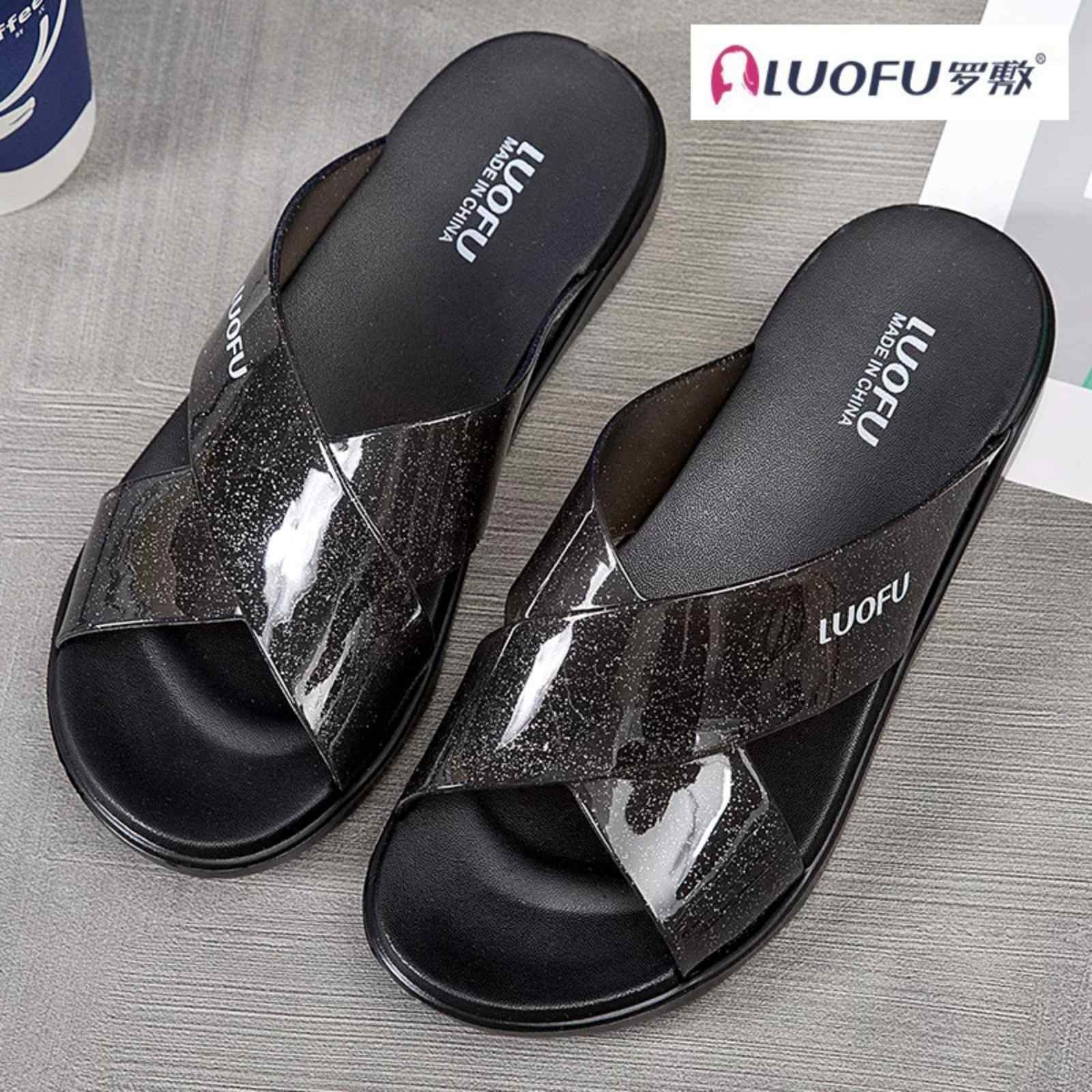 LUOFU Women's Black, Pink, Cream Platform Comfort Sandals 1