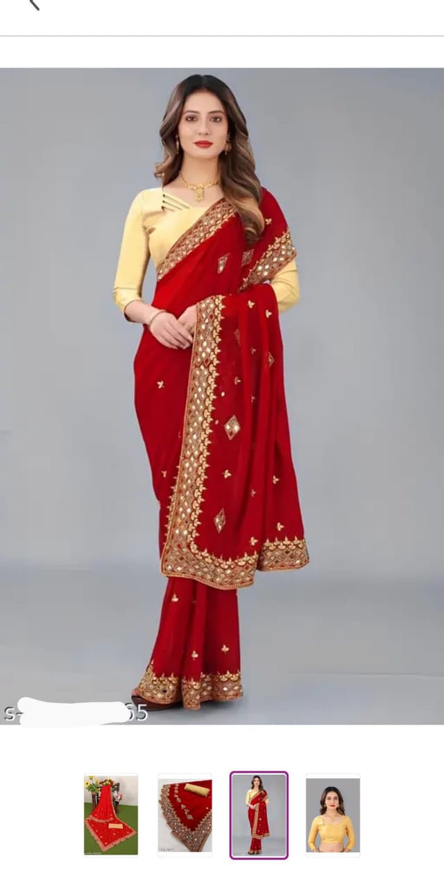 Party Wear Mirror Saree