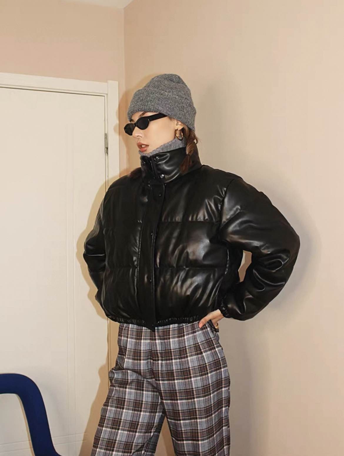 New Leather Free Size Croup Plain Jacket For Women 1