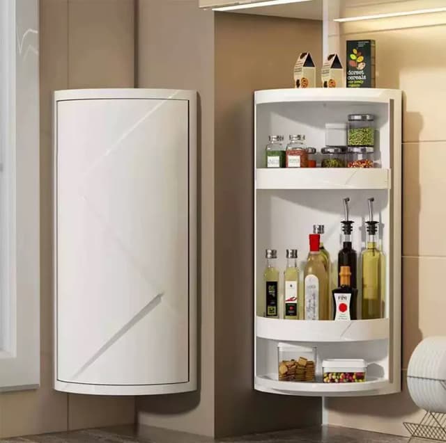 Corner Rack 360 Degree Rotating Kitchen And Bathroom Organizing Accessories Storage Corner Rack