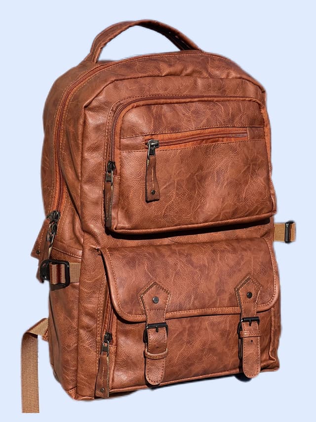 Genuine PU Leather Backpack for Men | Student Backpack | Travel Bags for Men |
