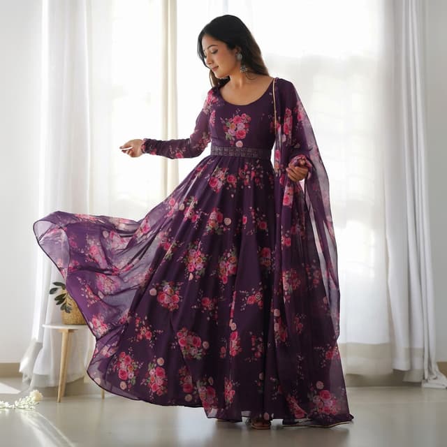 Anarkali Gaun Dupatta