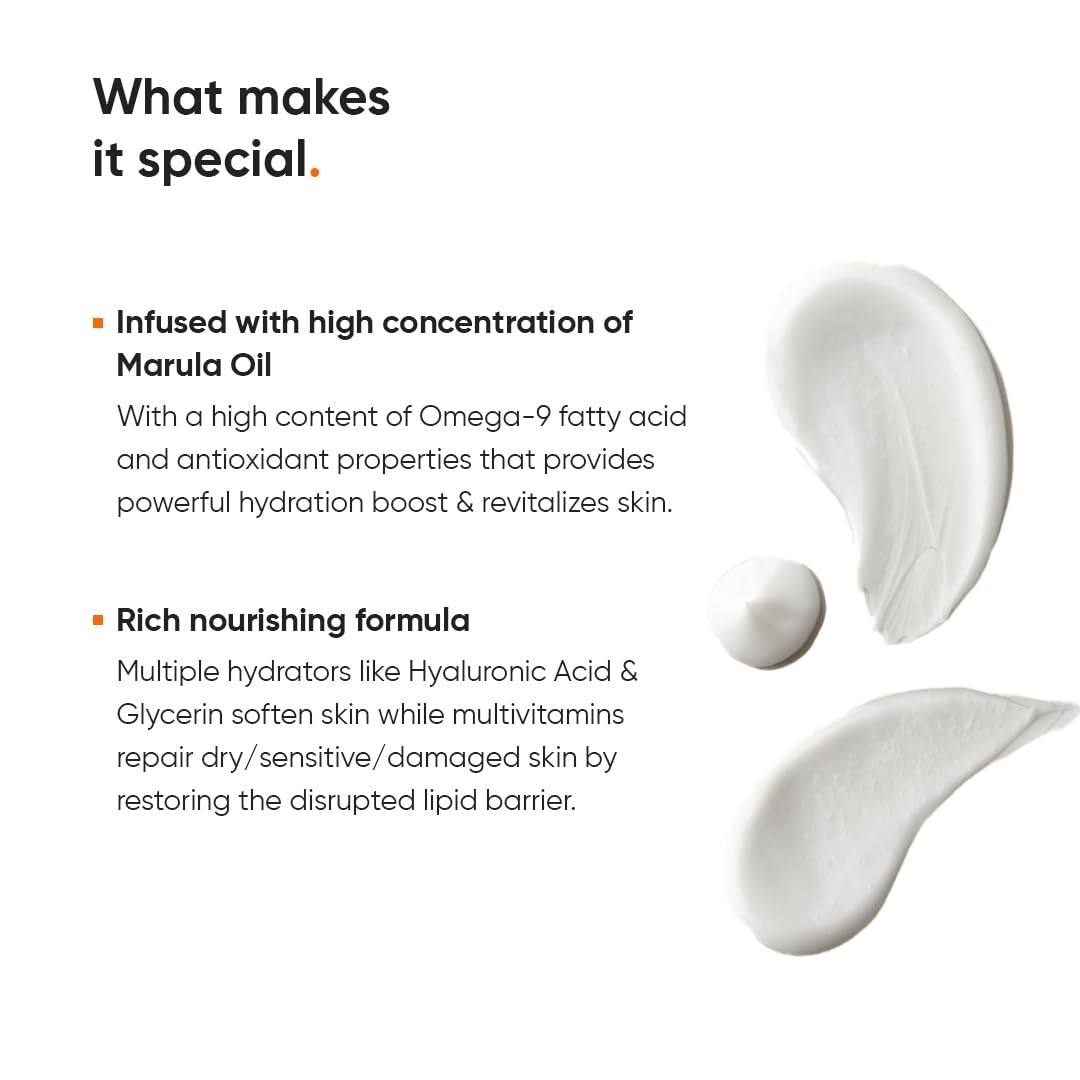 Minimalist Marula Oil 5% Face Moisturizer For Dry Skin With Hyaluronic Acid For Deep Nourishment & Hydration, For Men & Women 4
