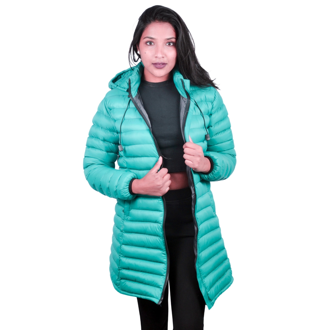 Moonstar Long Silicon Hooded Jacket for Women - Fashion 3