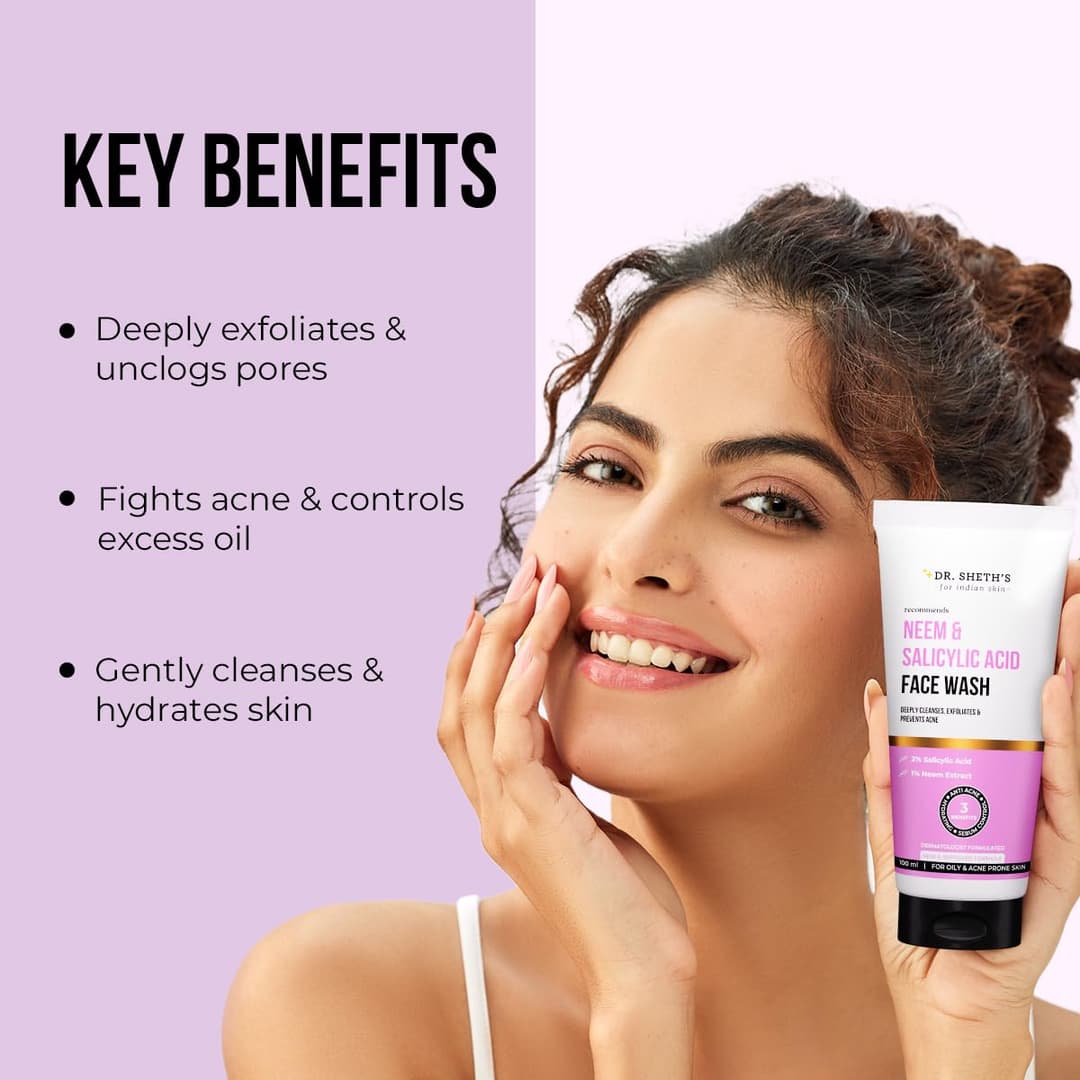 Dr Sheth's Neem & Salicylic Acid Face Wash (100g) 2