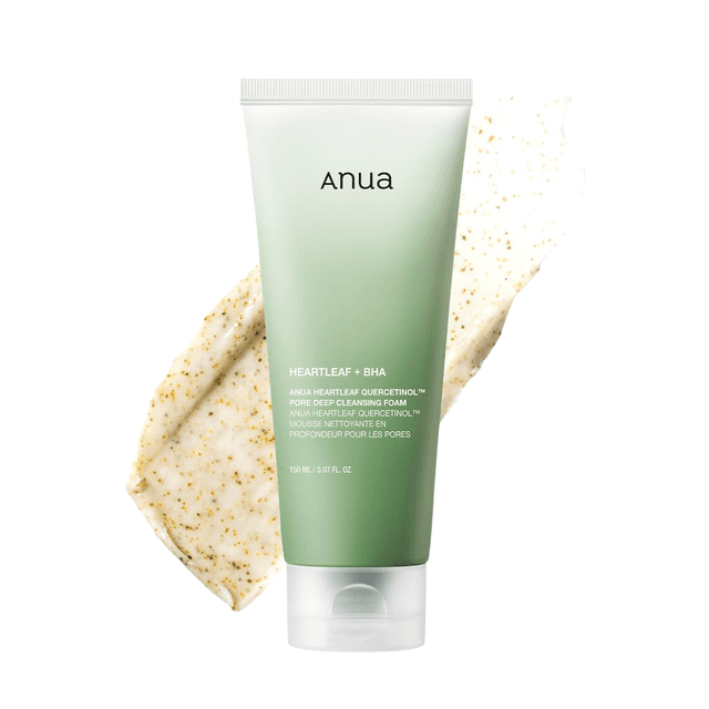 Anua Heartleaf Quercetinol Pore Deep Cleansing Foam Cleanser – 150ml | Korean Face Wash | Purifying, Oil Control & Calming for All Skin Types