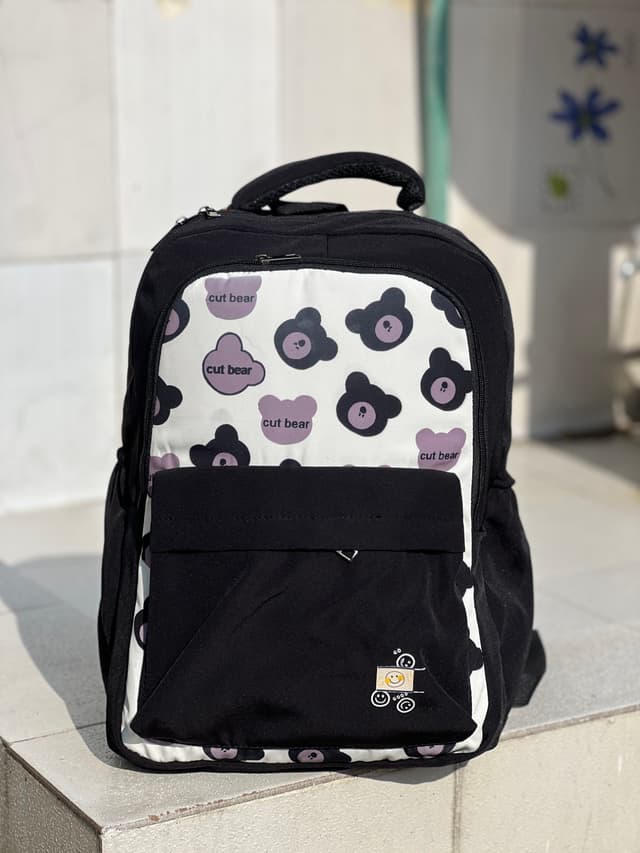 Cute Bear School Backpack for Girls & Boys – Stylish, Lightweight & Durable Bag for School, College & Travel