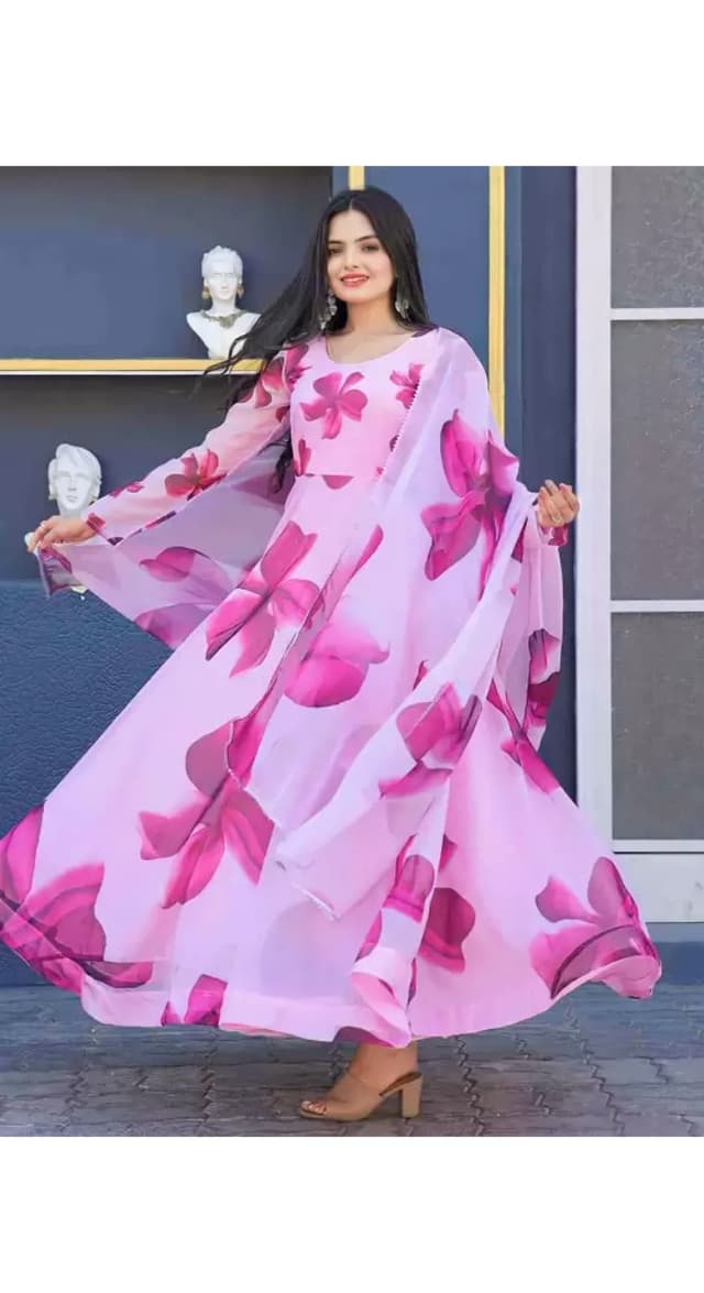 Anarkali Gaun Duppta Set