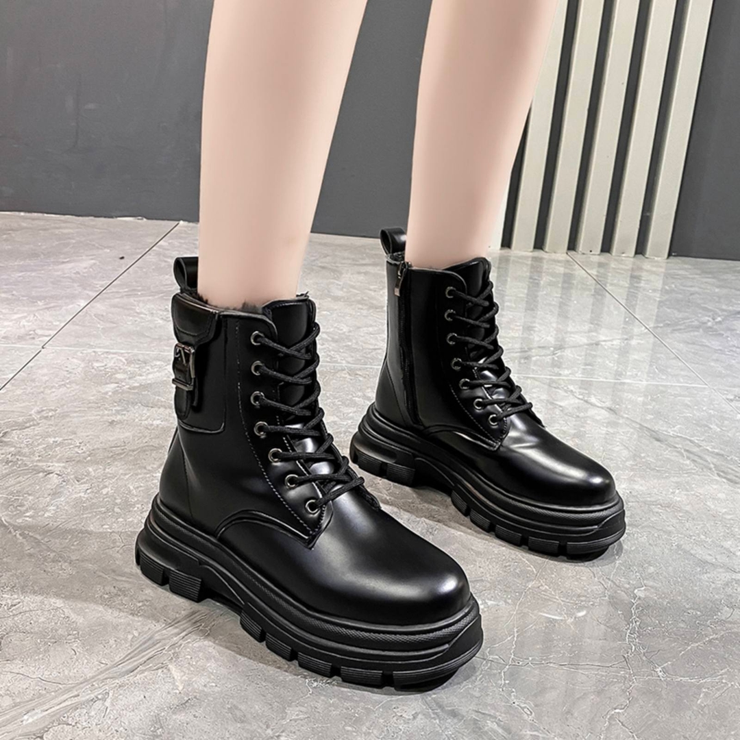 New Boots Spring and Autumn Boots British Style Martin Boots Thick Soft Sole Retro Short Boots Womens Zapatos De Mujer 1