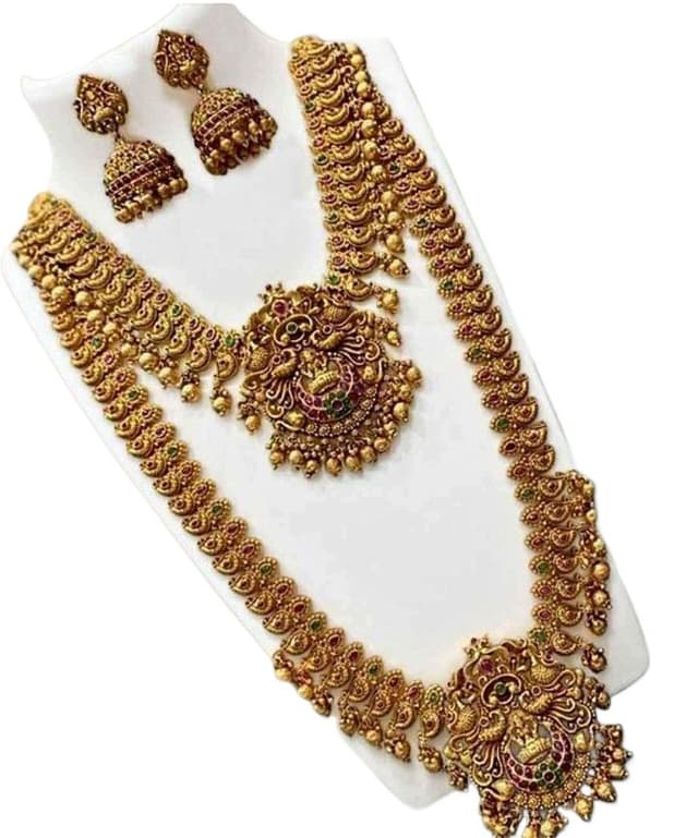 Temple Jewellery Brass Jewellery Set