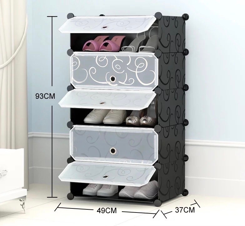 Original Diy Portable Shoe Rack Storage Organiser Cabinet 5 Cube Shoe Wardrobe 1
