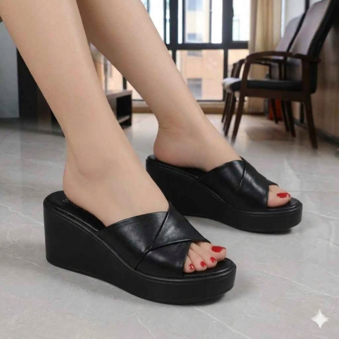 Élégant Genuine Leather Platform Wedge Sandals for Women – Premium Summer Collection 2026 1