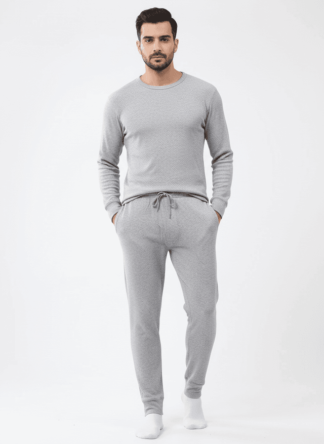 Winter Light Grey Thermal Trouser For Men | Thermocot For Men (Bottoms Only)