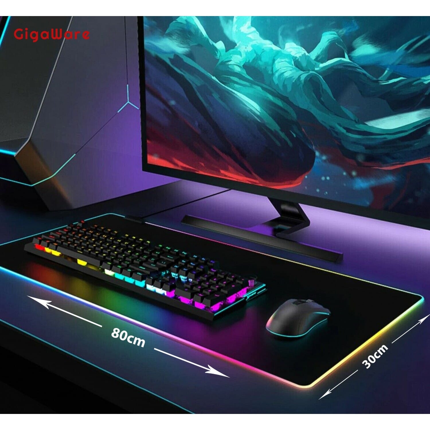 Gigaware Extra Large Chroma LED Gaming RGB Mousepad - 80cm 1
