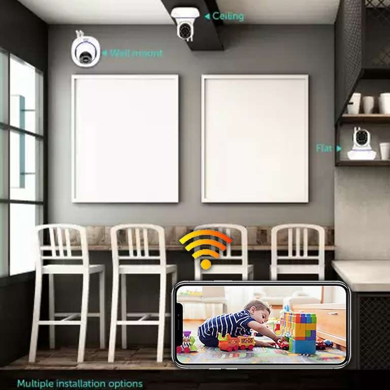 Double Antenna Auto- Rotating Night Vision Mobile HD CCTV Wifi Camera 720P Security Camera (NO GB, 1 Channel) 2