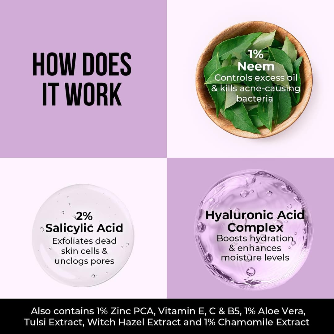 Dr Sheth's Neem & Salicylic Acid Face Wash (100g) 4