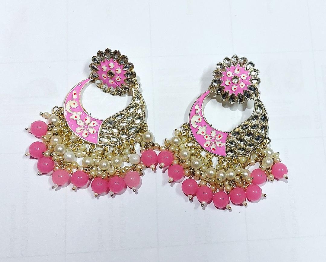Varygood Multicolor Beads With Pearl Dangle Kundan Jhumka Earrings For Women 1