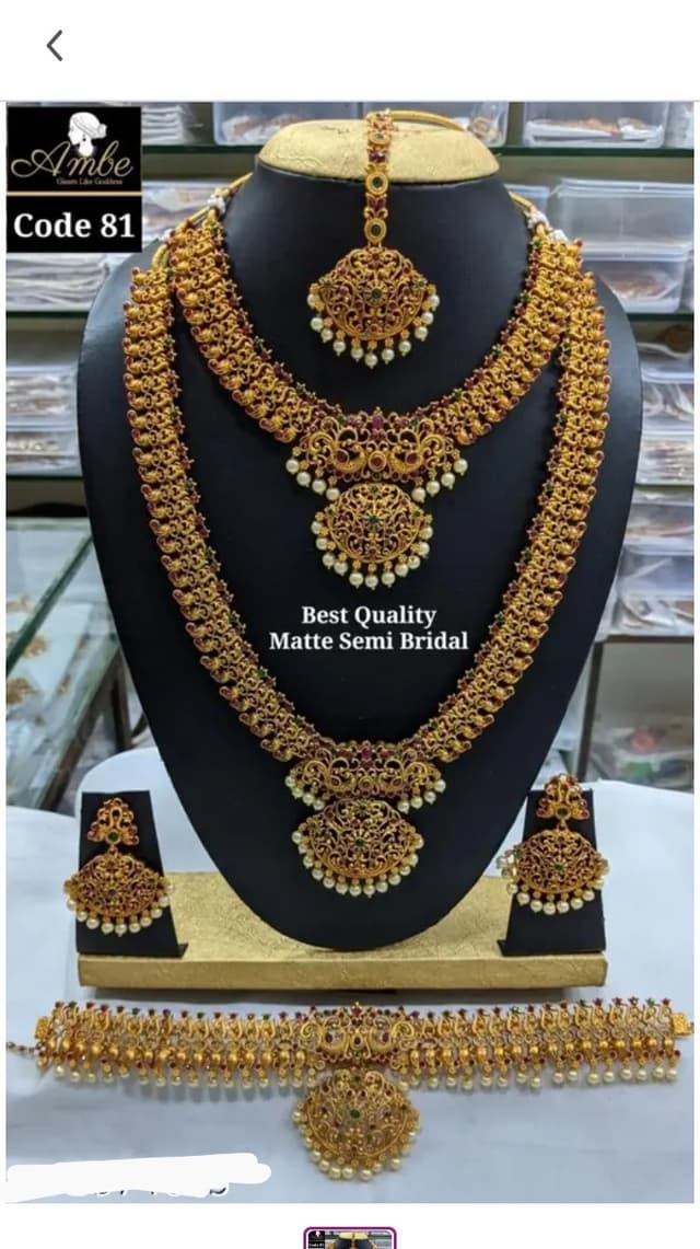 Temple Brass Jewellery Full Set