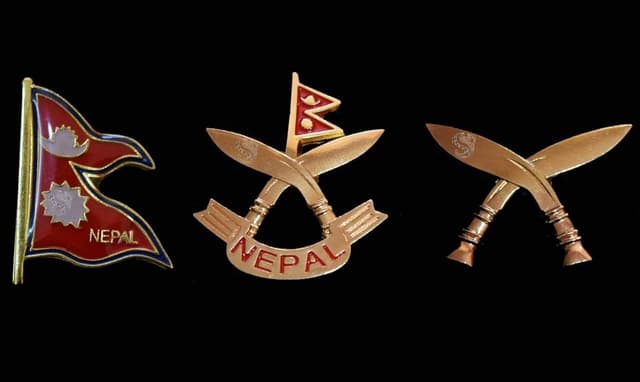 Nepali Flags Khukuri Cross With Multiple choice Use Badges