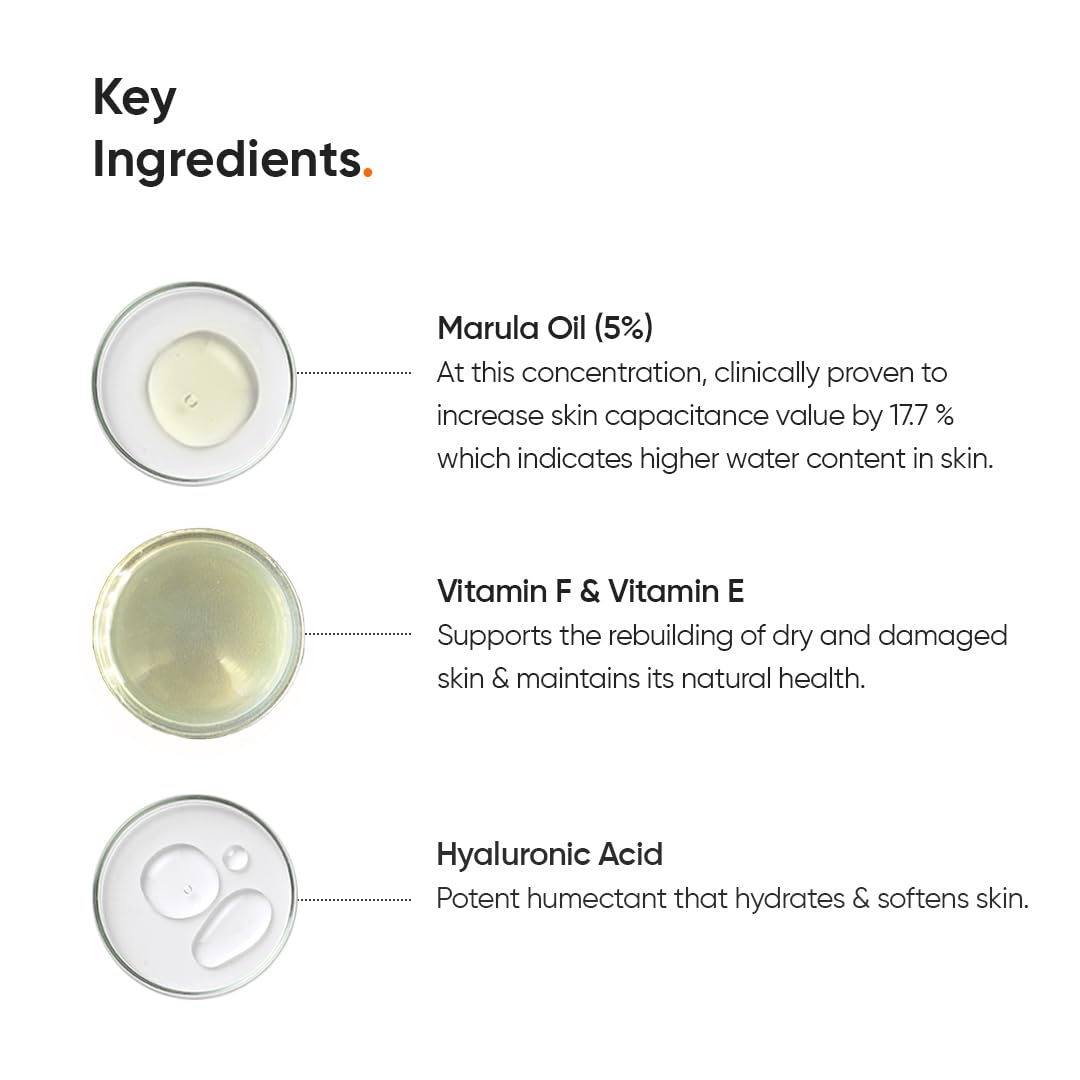 Minimalist Marula Oil 5% Face Moisturizer For Dry Skin With Hyaluronic Acid For Deep Nourishment & Hydration, For Men & Women 5