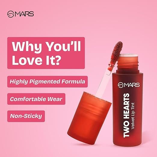 MARS Love Track Velvet Lip Tint 2.8ml | Velvet Matte Finish | Non-Sticky & Lightweight | Highly Pigmented | Comfortable Wear | 3