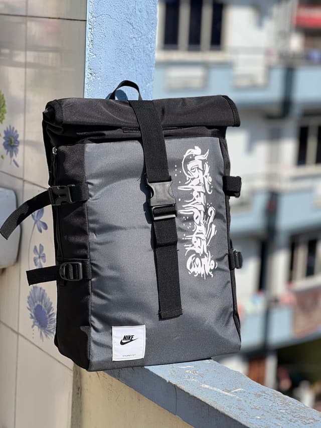 Black Roll Ghost Bagpack With Large Space For Travel/Office Purpose