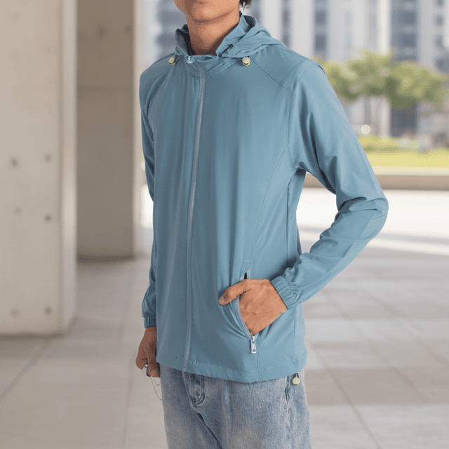 Men's Single Layer Lightweight Stretchable Sport Windcheater For Summer