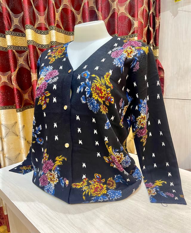 Pashmina Floral Digital Printed Cardigans For Women