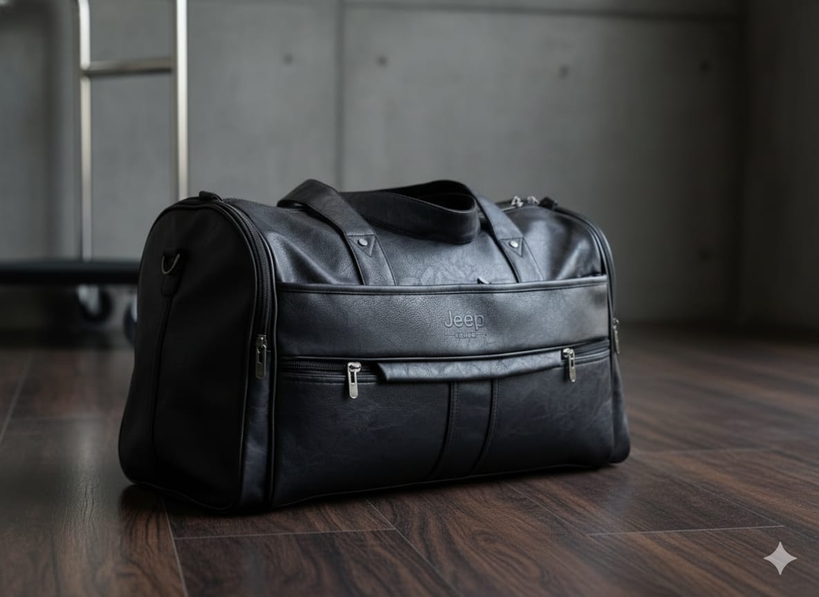 Premium PU Leather Travel Duffle Bag for Men & Women – Stylish Weekend & Gym Bag 1