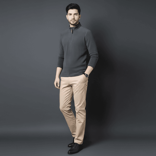 Polar Fleece Half Zip Hi-Neck For Men