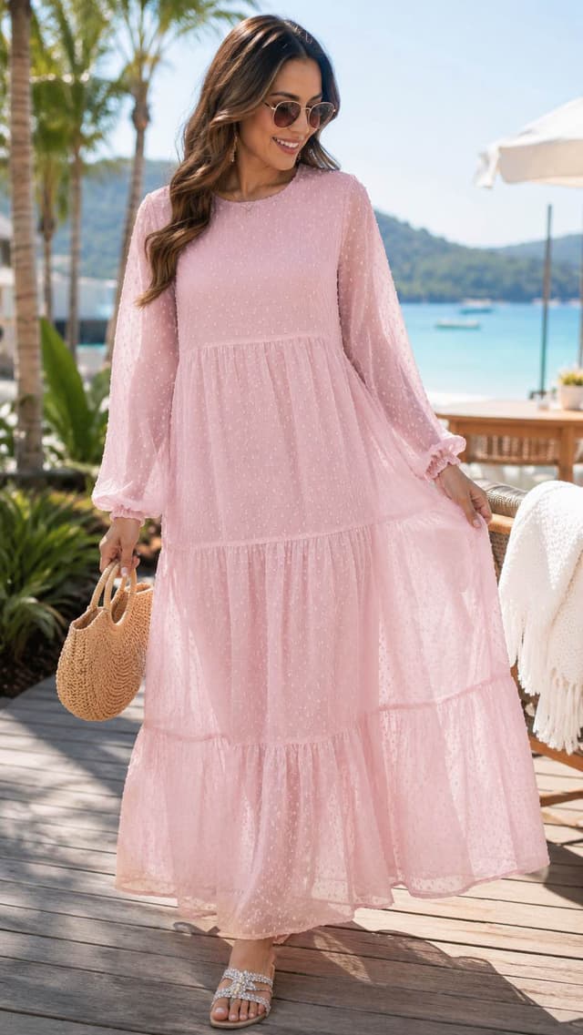 Chiffon One Piece Long Dress