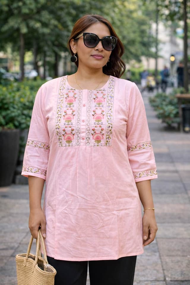 Cotton Short Kurti Style Tops For Women