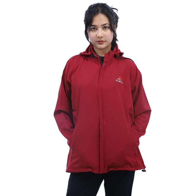 Red Color Lightweight Windcheater for Women