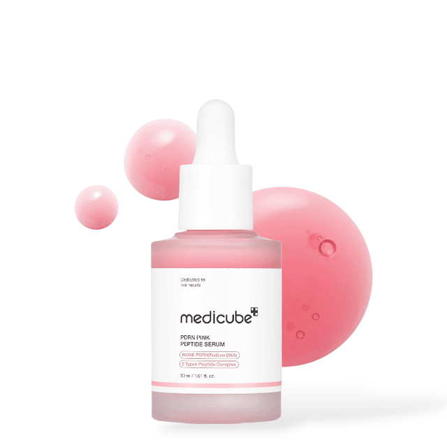 MEDICUBE PDRN Pink Peptide Serum – 30ml | Korean Skincare | Elasticity, Brightening & Hydration Repair Serum