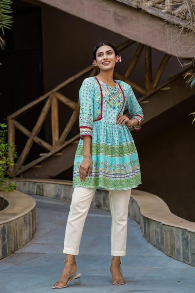 Women's Cotton Tunic Design Tops Casual Long Sleeve Loose Fit T-Shirt