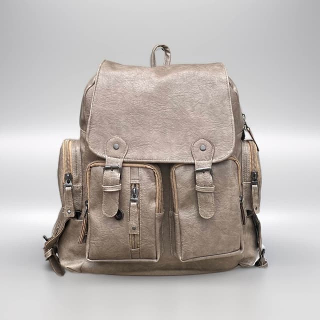 Brand Men's Backpack Large Capacity Casual Men's PU Leather Bag| Suitable For Student And Traveling Purposes