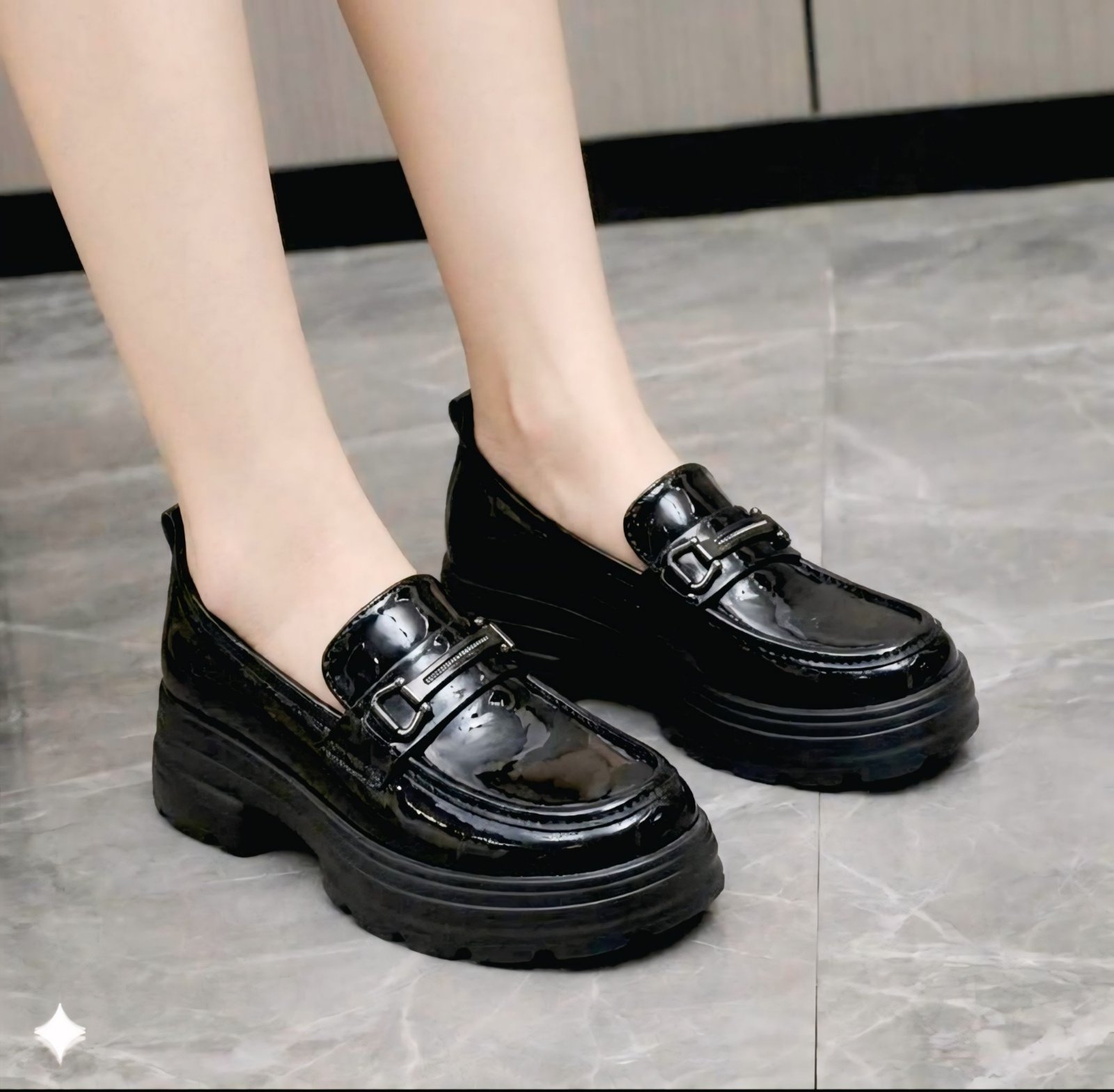 Elegant Comfort Women’s Black Loafers – Stylish Slip-On Casual Shoes 1