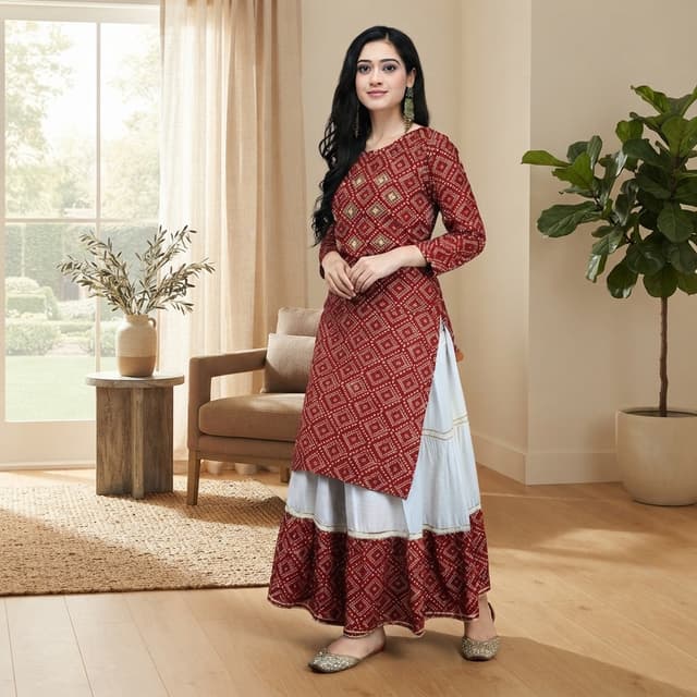 Anarkali Skirt Top Set Comfortable Fit Everyday Wear Premium Quality Fabric Nepal
