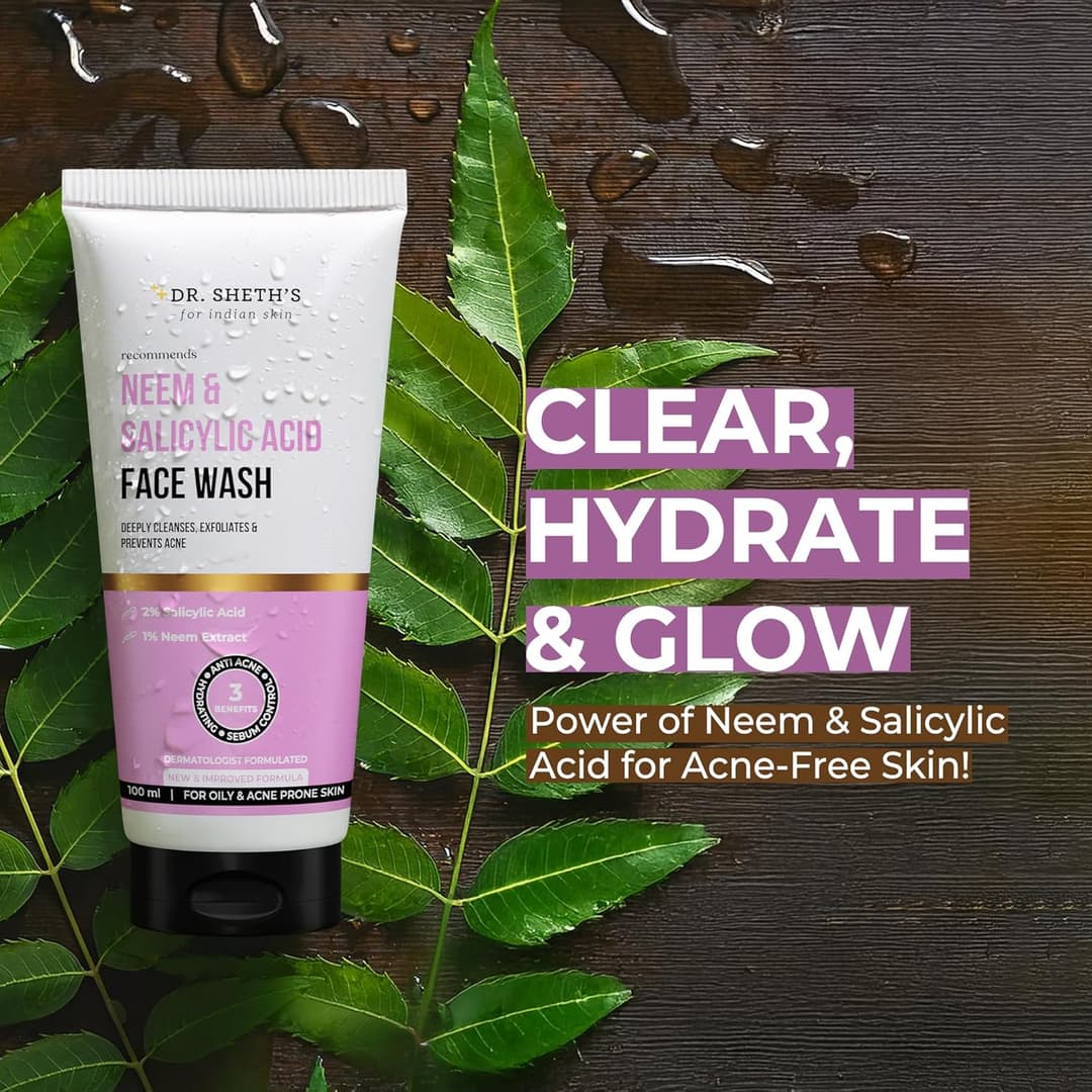 Dr Sheth's Neem & Salicylic Acid Face Wash (100g) 6