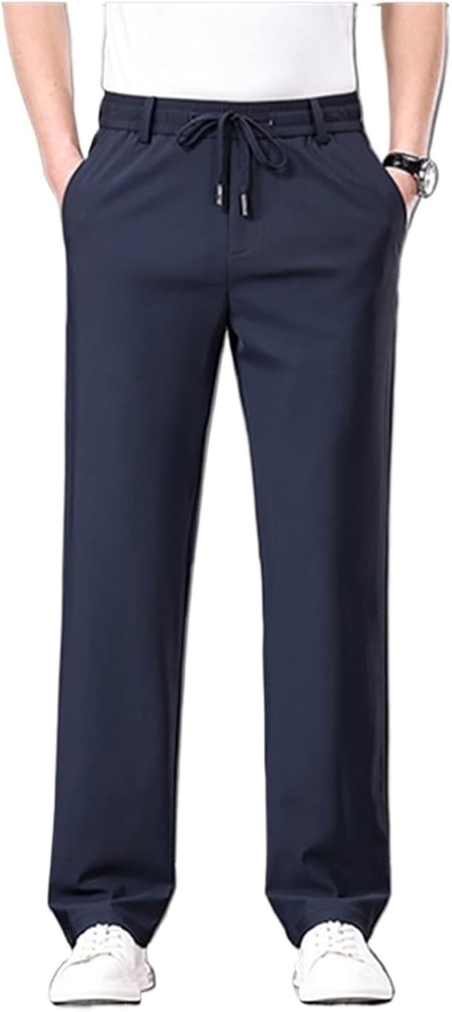 Ice Silk Quick Drying Casual Pants With Pockets For Men