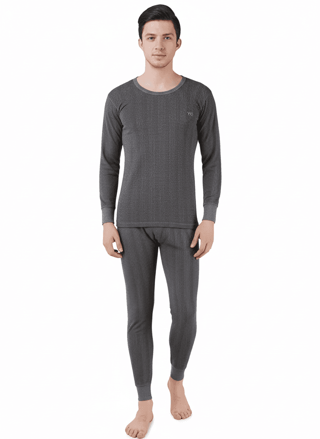 Grey Winter Thermal Bodywarmer Set For Men ( 2 Piece Set )