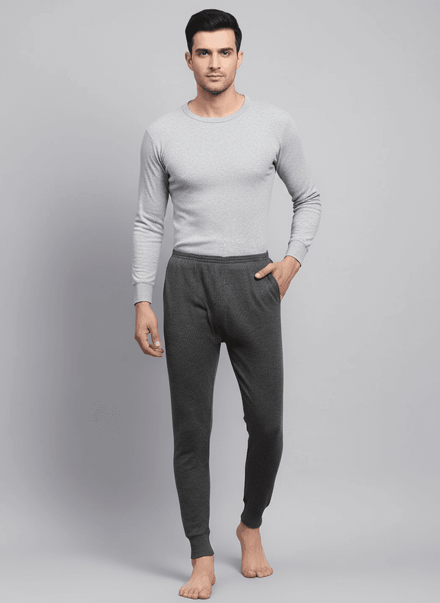 Winter Dark Grey Thermal Trouser For Men | Thermocot For Men (Bottoms Only)