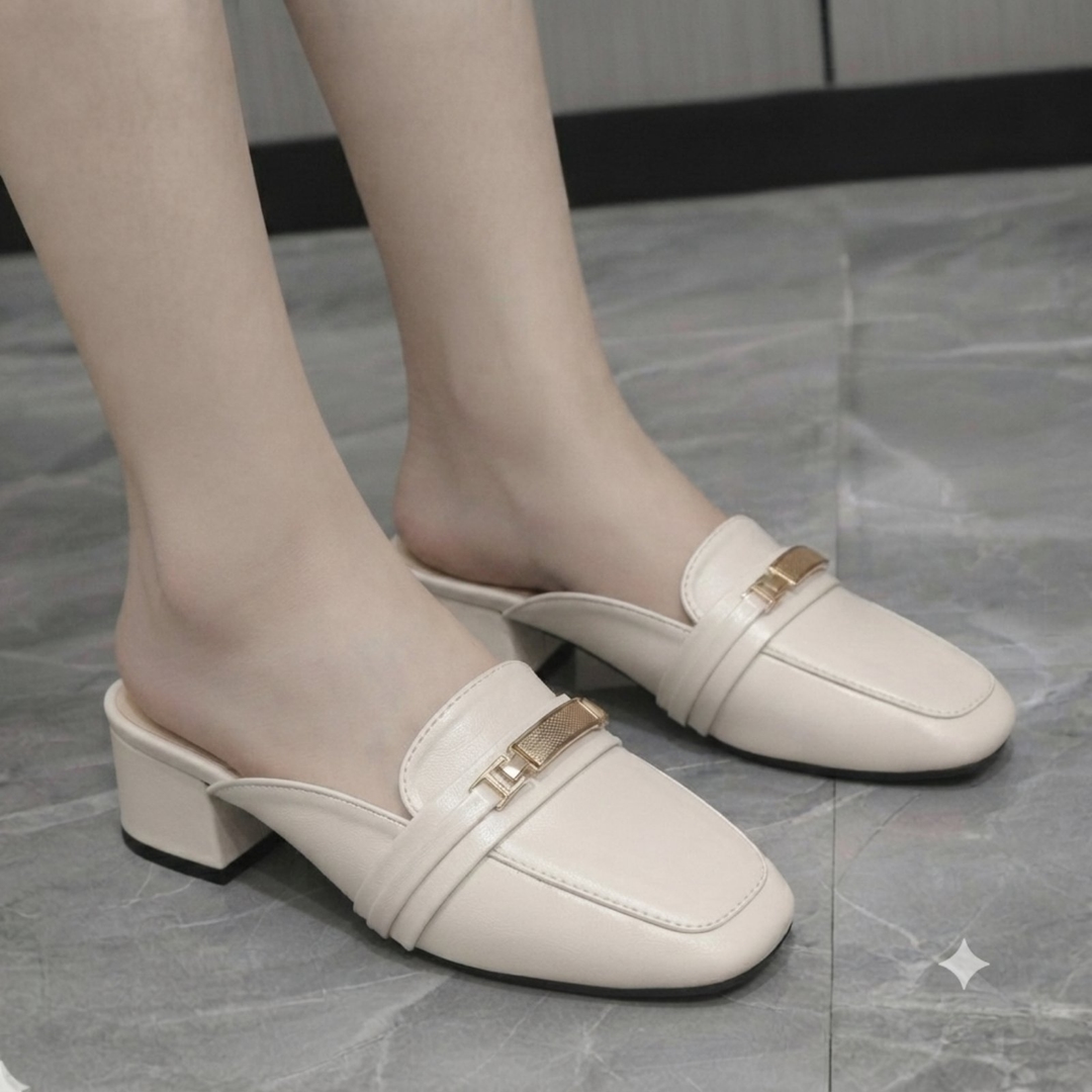 Premium Elegant Women's Pointed Toe Rhinestone Twist Kitten Heel Mules – Soft Cushion, Lightweight & Anti-Slip 1