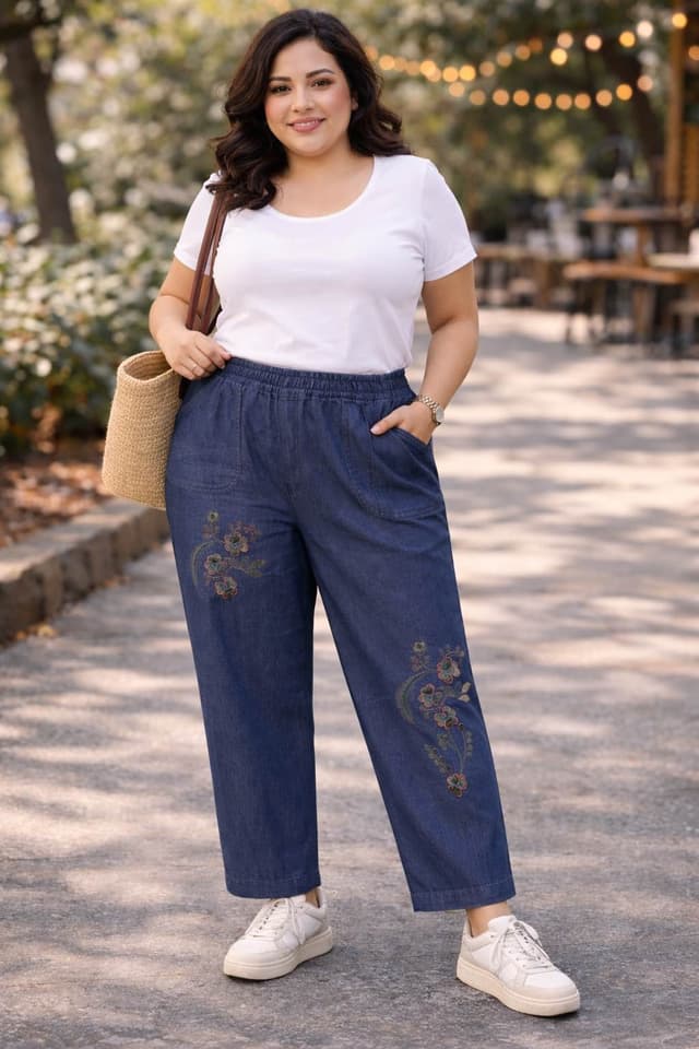 Plus Sized Soft Jeans For Women