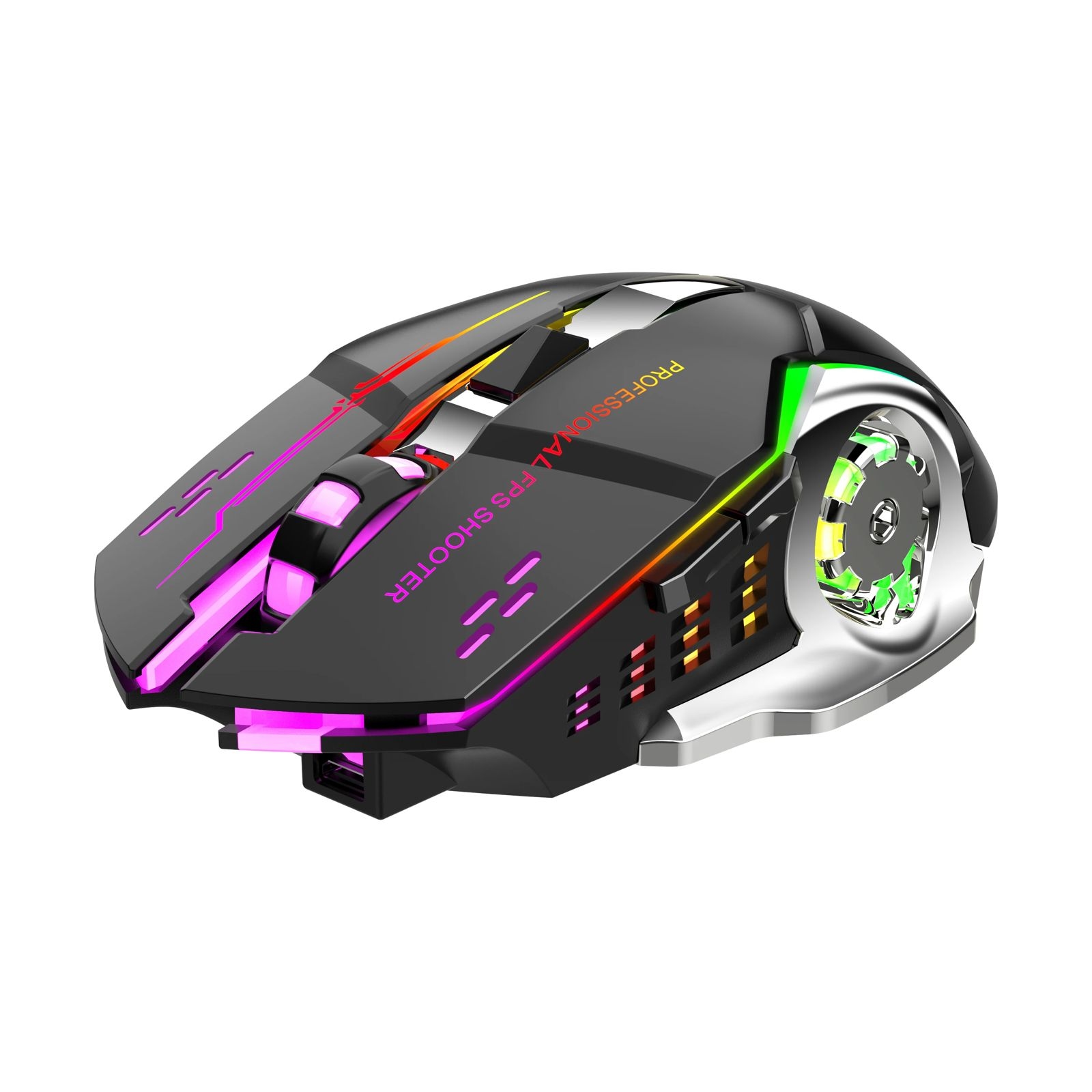 Wireless Bluetooth Mouse (BT 5.3 + 2.4GHz) | Rechargeable | RGB Lights | 6 Buttons | Connect Upto 3 Devices | Ergonomic & Silent Click | for Laptop, PC, Smartphone, Tablet 1