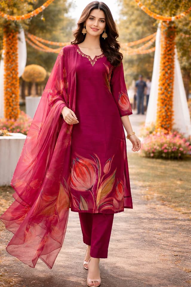 Organza Kurti Sets For Women