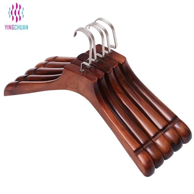 Pack Of 3 Wooden Luxury Hanger |Solid Wood Shirt Hangers,Dress Coat Jacket Clothes Hangers,with Extra Smooth Finish 1